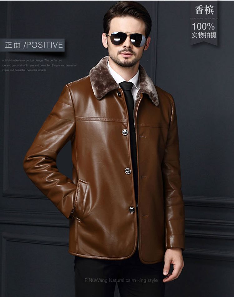 Mùa đông lông một người đàn ông trung niên của Haining da da cộng với nhung dày fur jacket ấm cha áo khoác