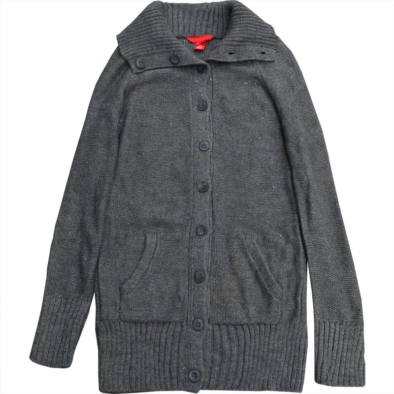 Foreign Trade Export Sweater, High-Neck, Long-Sleeved, Mid-Length Cardigan Jacket, Sailor Collar, Women's Plus Size W190405