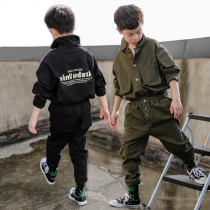 Boy tooling suit 2021 fall new CUHK youngster Han version handsome in autumn and autumn clothing children hip hop wind