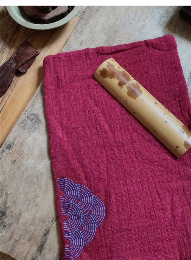 Khăn thêu bằng vải cotton và vải lanh theo phong cách Nhật Bản dày vải thấm nước vải sạch vuông Khăn trà Zen Kung Fu bộ ấm trà thủy tinh cao cấp