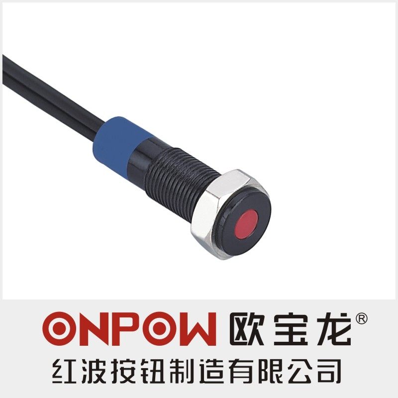 ONPOW China Hongbo Button GQ6T-D Metal Signal LED with Line 6mm