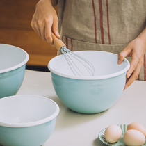 Tree enamel macaron enamel basin household and Basin kitchen soup basin large Egg Bowl Bowl
