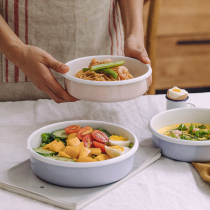 Tree enamel light colored round dinner plate creative dish with deep disc look good plate Home Steamed Egg Pan Oven Ovens Oven