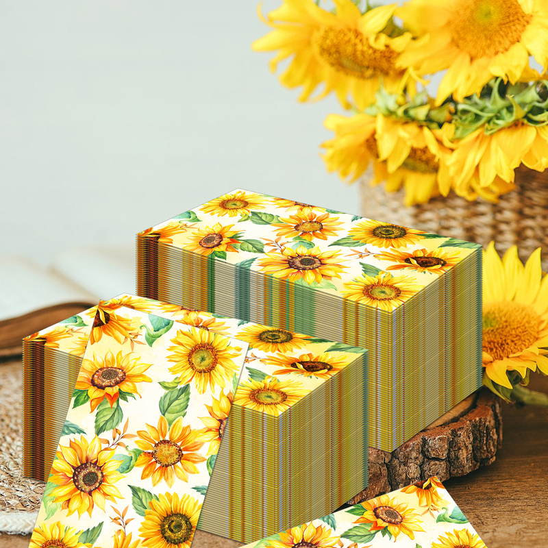 Pomparty Sunflower Napkins 2-Ply 20 Sheets Yellow Fresh Style Household Paper Napkins Banquet Party Placemats