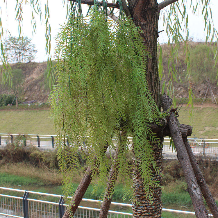 Simulation plant wall-mounted green planting living-room balcony wall wall decoration hanging basket floral art willow vine-Taobao