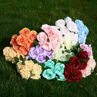Simulation of rose fake flower silk flower to the large rose living room decoration flower wall wedding road lead flower arrangement decorative flower material