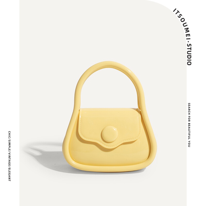 Itsoumei Internet Celebrity Mini Bag, Youthful Girly Style, Summer Chain Jelly Bag, Hand-Held Soft European Bag, Crossbody Bag