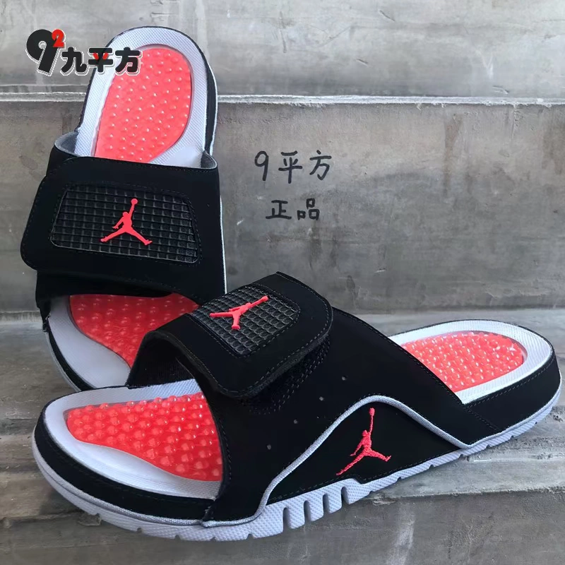 Dép thể thao nam NIKE AIR JORDAN AJ4 màu đen và đỏ đen 532225 BQ6290-116 - Dép thể thao