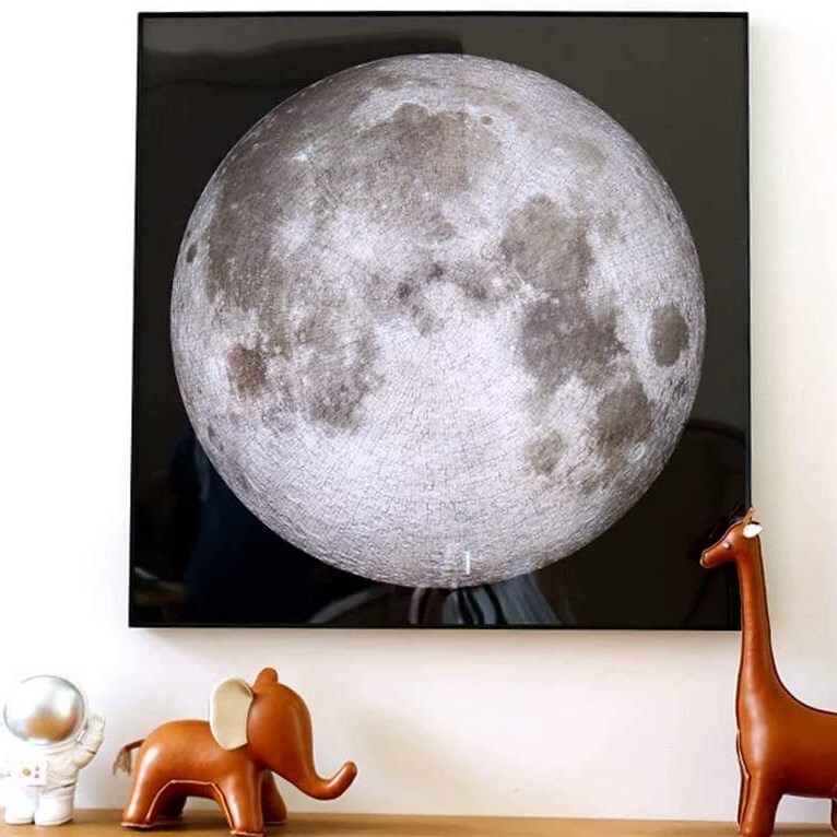 Moon Puzzle Frame 1000Eeboo Three-Dimensional Solid Wood Earth Women's Rights 500-Piece Moon Round Irregular Puzzle Frame