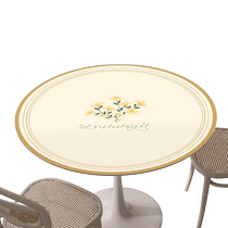 Nordic light luxury silicone round table tablecloth waterproof and oil-proof no-wash anti-scalding household round dining table coffee table table mat