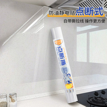 Kitchen oil-proof sticker transparent electrostatic cabinet waterproof oil-proof and high-temperature stove sticker oil-proof and smoke-proof self-adhesive wallpaper