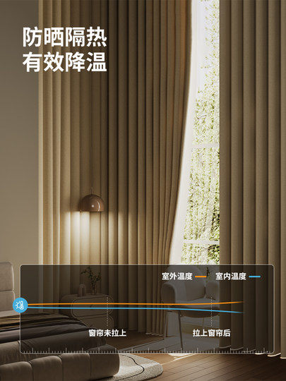 Full blackout bedroom curtains 2025 new sunshades cream style living room light luxury high-end soundproof curtains thickened