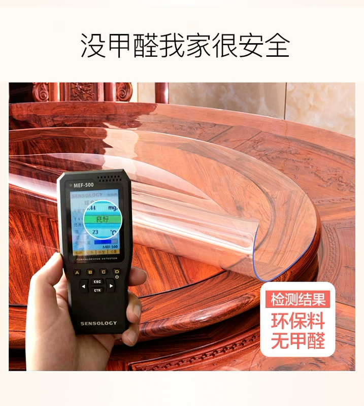 Khăn trải bàn tròn nhỏ không thấm nước và chống thấm dầu chống vảy dùng một lần khăn trải bàn hình bầu dục hộ gia đình tròn bàn vải pad PVC mềm thủy tinh - Khăn trải bàn