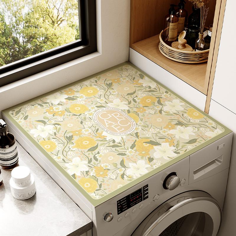 Roller Fully Automatic Washing Machine Cover Mat Sunscreen REFRIGERATOR WASHING MACHINE SURFACE ANTI-DUST COVER CLOTH BED HEAD CABINET DUST-PROOF CUSHION -TAOBAO