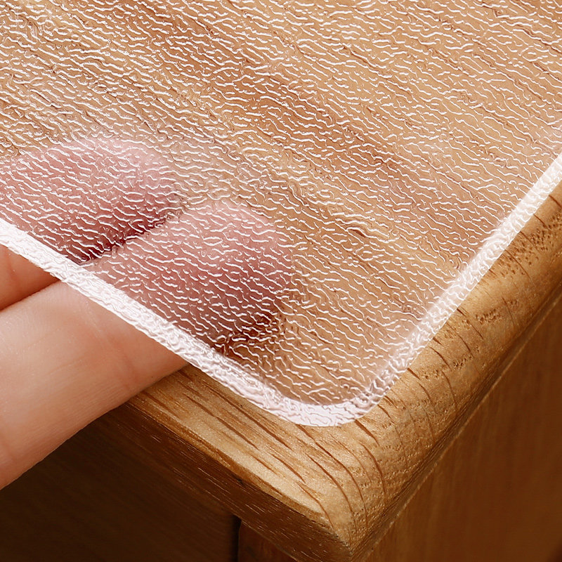 Oil-proof table top pvc soft glass transparent tablecloth waterproof anti-scalding no-wash plastic table mat coffee table thick crystal plate