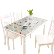 Nordic small frescoed table cloth free of washing and anti-oil and anti-scalding table tea pad rectangular soft plastic table cushion