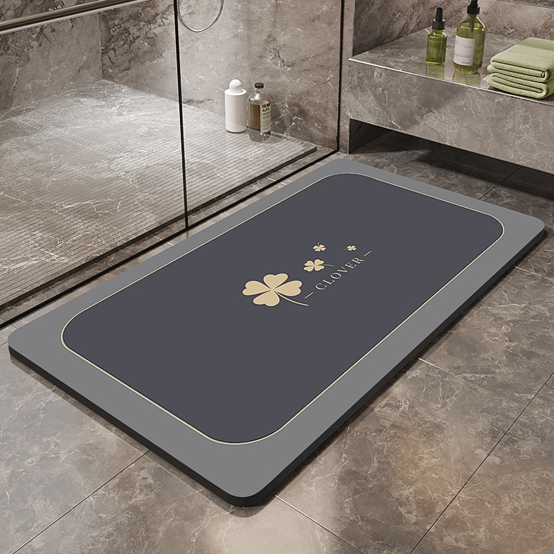Silicon Algae Clay Upholstered Washstand Water Absorbent Pad Water Absorbent Ground Mat Toilet Non-slip Mat Bathroom Home Toilet Footbed-Taobao