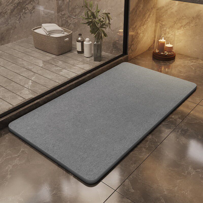 Hard Silicon Algae Mud Suction Pad Bathroom Ground Mat Doorway Door Toilet Home Non-slip Speed Dry Foot Mat Toilet Mat-Taobao
