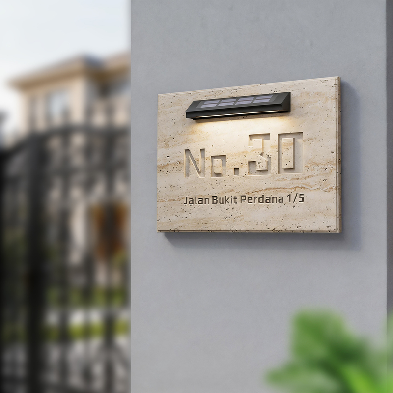 High-End Natural Stone Solar-Powered Door Sign for Villa Entrance, Marble Door Sign, Outdoor Creative Stone Signboard High-End Natural Stone Solar-Powered Door Sign for Villa Entrance, Marble Door Sign, Outdoor Creative Stone Signboard