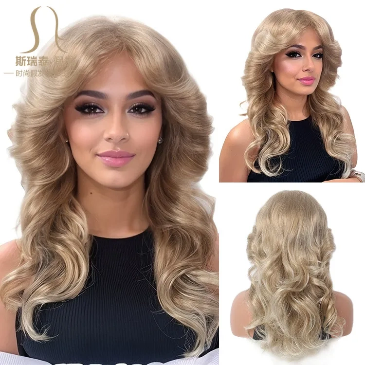 Shenzhen European and American Style Wig, American Amazon Retro Farrah Fawcett Wig, Cross-Border Wig Set