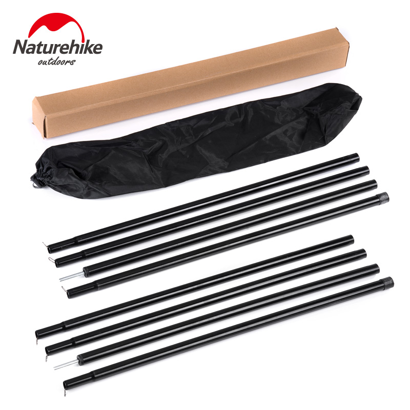 NH tán hỗ trợ cực lều khung phụ kiện thanh lều hội trường cực cực 4 m dài màu đen dày cọc cắm trại