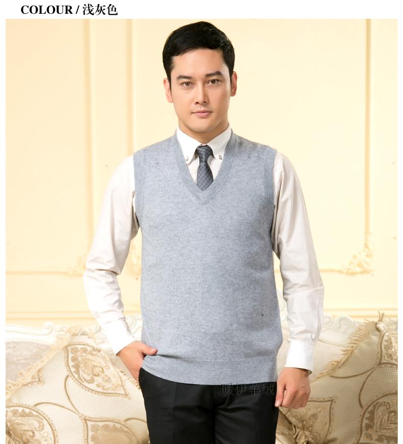 Trung niên và người đàn ông cũ của cashmere vest mở áo len vest mùa xuân và mùa thu áo len mỏng vest đan cardigan kích thước lớn