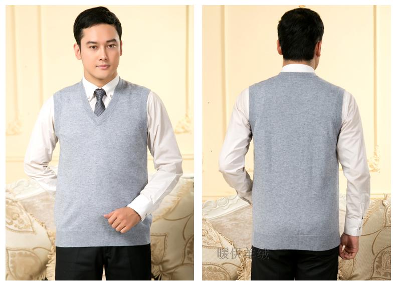 Trung niên và người đàn ông cũ của cashmere vest mở áo len vest mùa xuân và mùa thu áo len mỏng vest đan cardigan kích thước lớn