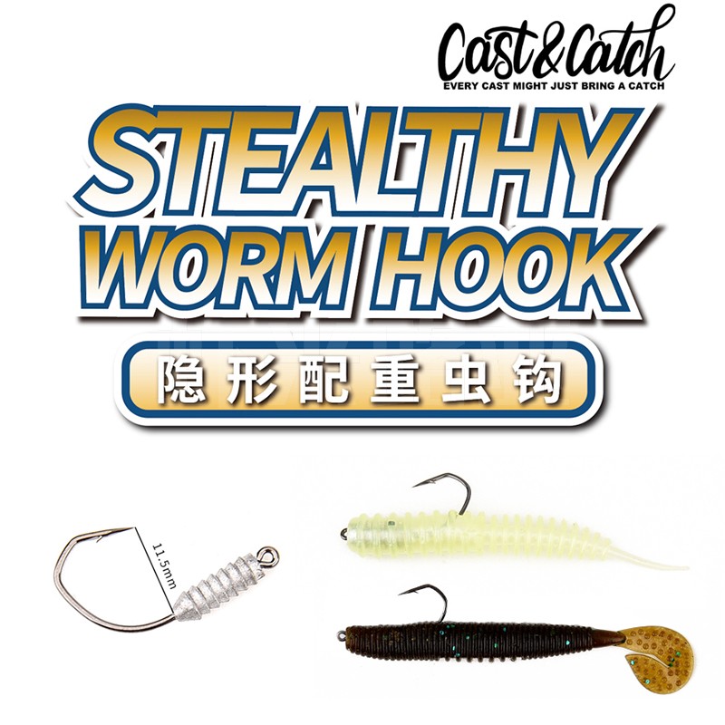 CASTCATCH Invisible Worm Hook Road Sub-band Lead Soft Bait Bug High Pressure Field Black Crater