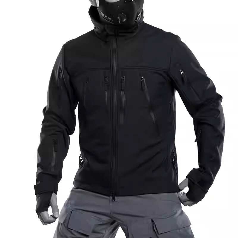 Tactical Jacket Men's Softshell Jacket Outdoor Jacket Waterproof Windproof Rubberized Breathable Zipper Stand Collar Camouflage Tactical Jacket Men's Softshell Jacket Outdoor Jacket Waterproof Windproof Rubberized Breathable Zipper Stand Collar Camouflage