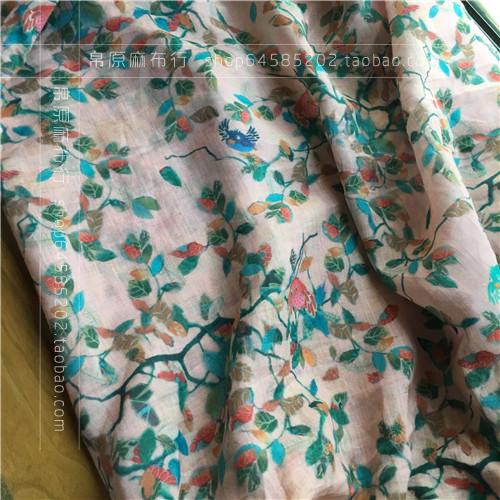 Order surplus Cheongsam shirt Chinese dress fashion polished black linen inkjet fashion fabric