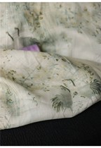 Give back 30% off Order fabric Ramie digital printing fabric Dress Robe fabric Double crane play