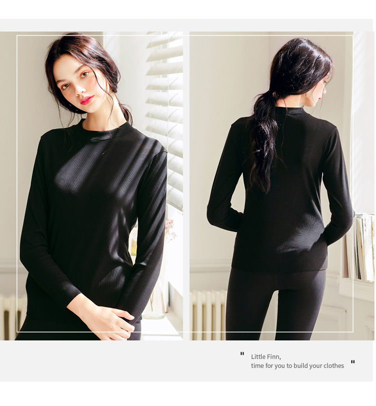 Fen Teng mùa thu và mùa đông đồ lót nữ nóng sốt nửa cổ áo sơ mi đáy quần Slim body mùa thu quần áo áo len cotton áo giữ nhiệt nam hàn quốc