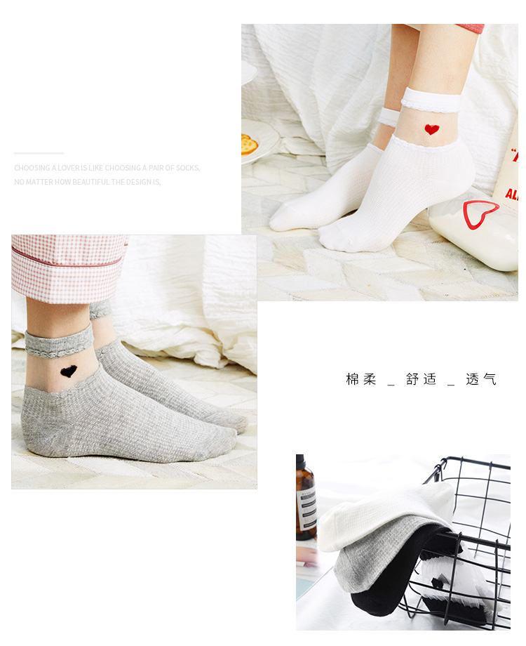 Vớ Fenton nữ màu rắn yêu vớ cotton trong suốt mùa xuân và mùa hè Dễ thương của phụ nữ Hàn Quốc vớ Nhật Bản vớ vớ ống - Bít tất nữ tất nữ cố thấp