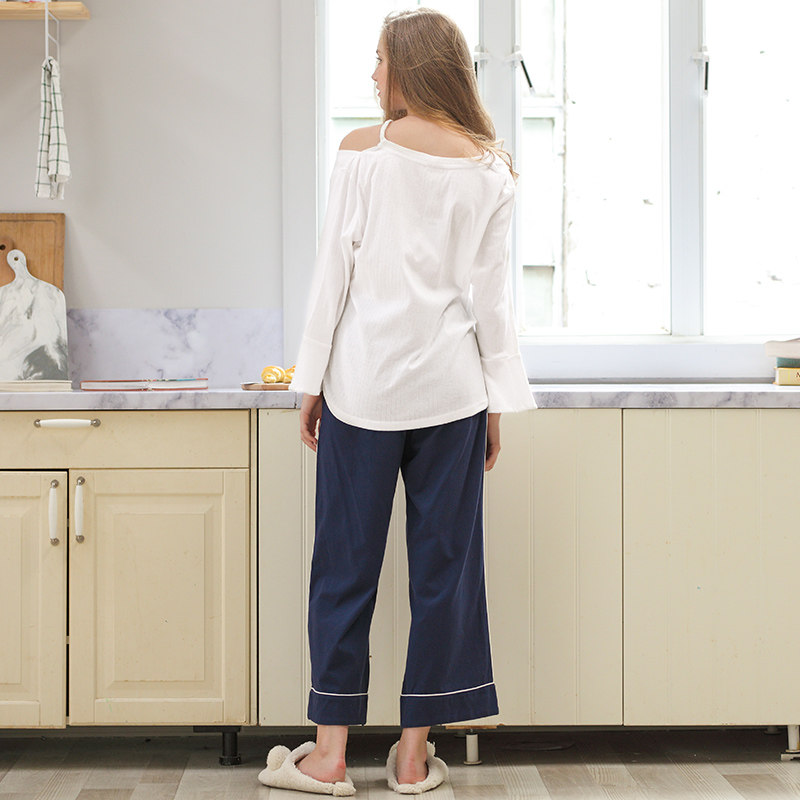 Pyjama pour femme en Coton à manches - Ref 2992029 Image 3