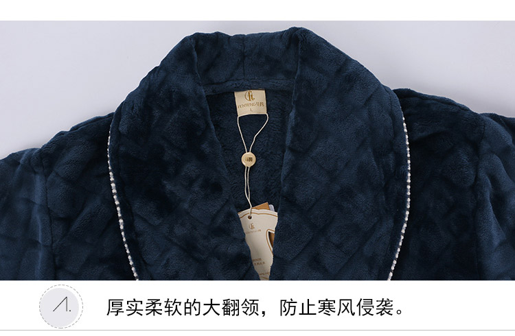 Bộ đồ ngủ Fenteng mới mùa thu và mùa đông nam flannel áo choàng dày san hô lông cừu đoạn dài dịch vụ nhà giản dị đầm ngủ đẹp