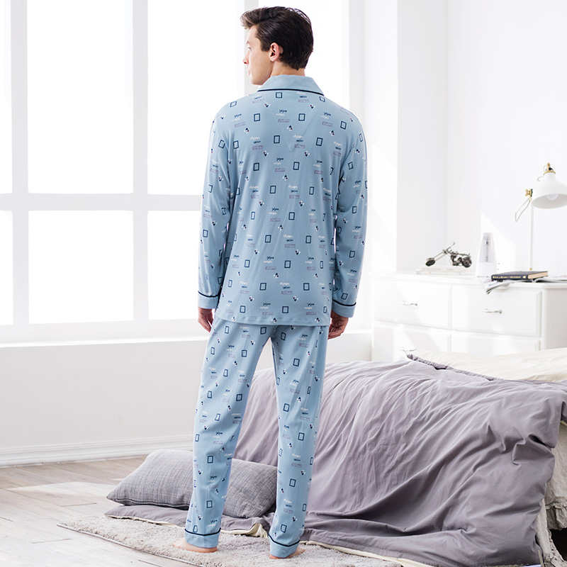 Pyjama pour homme en Coton à manches longues - Ref 3001665 Image 3