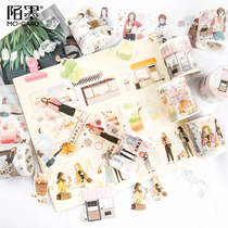 Mo original Milk Tea girl series and paper tape cute girl small net red character hand account decoration sticker