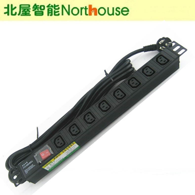North House Intelligent PDU Shanghai 8 Bits C13 Output Hole With Double Break Switch 1 5 Flat 2 Meter Line C14 Plug Customizable