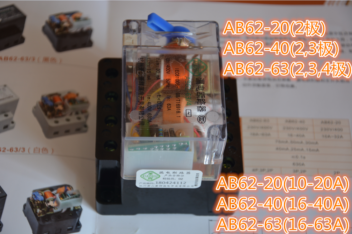 Factory direct sale Hangzhou Xiaoshan leakage AB62 series AB62-63 2 pure electric leakage protection circuit breaker