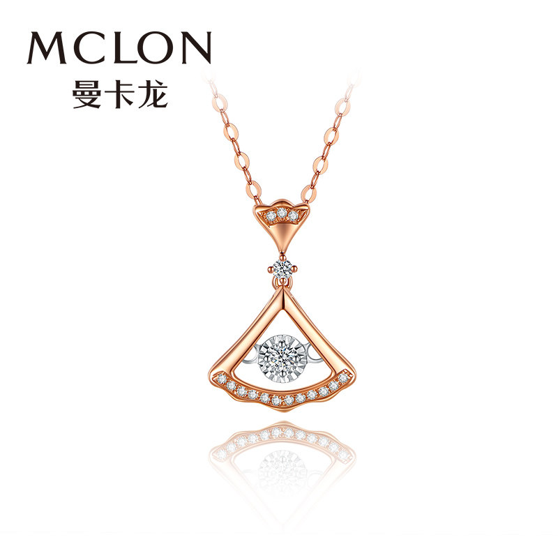 Mclone Mancaron Small Dance Dress 18K Gold Diamond Necklace Women Rose Gold Necklace necklace