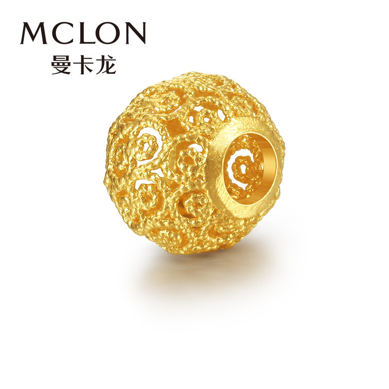 Mancaron gold embroidered ball pendant foot gold pure gold gift woman money chain collarbone chain pricing to send girlfriend