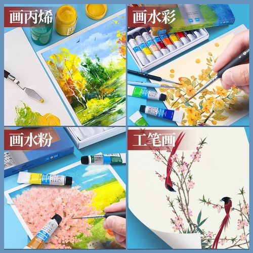 Лайнер, пигментированный акрил, акварель, гуашь, кисть для письма, художественный комплект для школьников, создание контуров