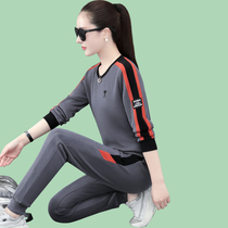 Autumn new sportswear womens suit fashion slim casual sweater loose jumper two-piece suit