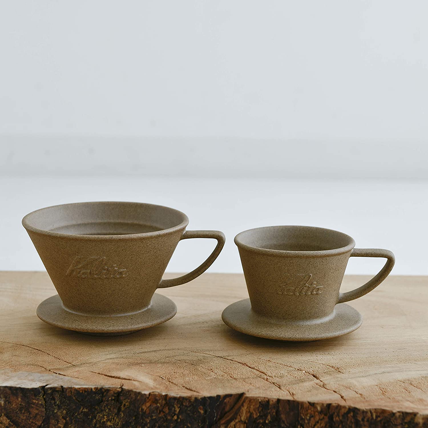 Japan Kalita HASAMI Pozzo See Burnt Sandstone Clay Corrugated Cake 155185 Coffee filter Cup