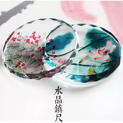 High face value custom crystal paperweight paper pressing tool Exquisite Chinese painting Chinese style Wenfang four treasures Paperweight paperweight