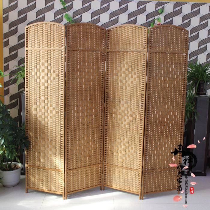 Wicker thân thiện với môi trường đan lát gỗ rắn rỗng đẹp hiên nghệ thuật màn hình phân vùng màn hình văn phòng phong cách mộc mạc - Màn hình / Cửa sổ vách ngăn cầu thang bằng gỗ