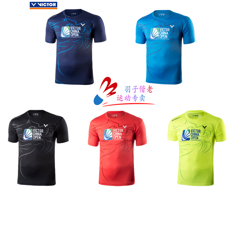 2018 the new victor victory badminton suit male and female Chinese Changzhou Open Memorial Shirt T80080