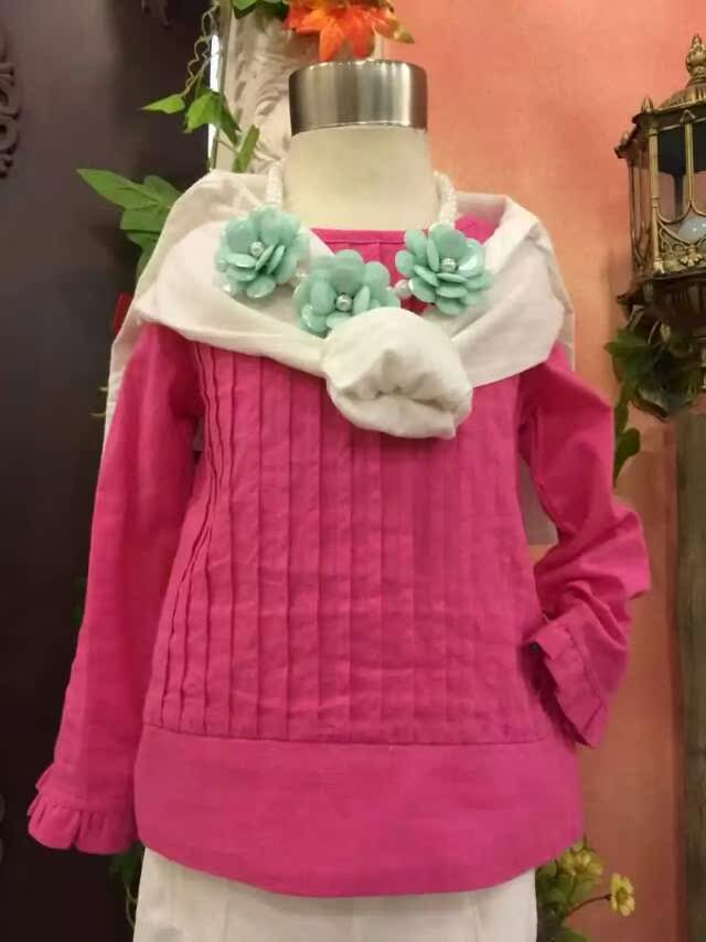 Chemise fille à manche longue en lin - Ref 2086012 Image 13