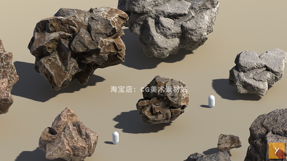 图片[8]-Blender/C4D石头石块山体山崖自然地形岩石3D模型素材-cg男孩