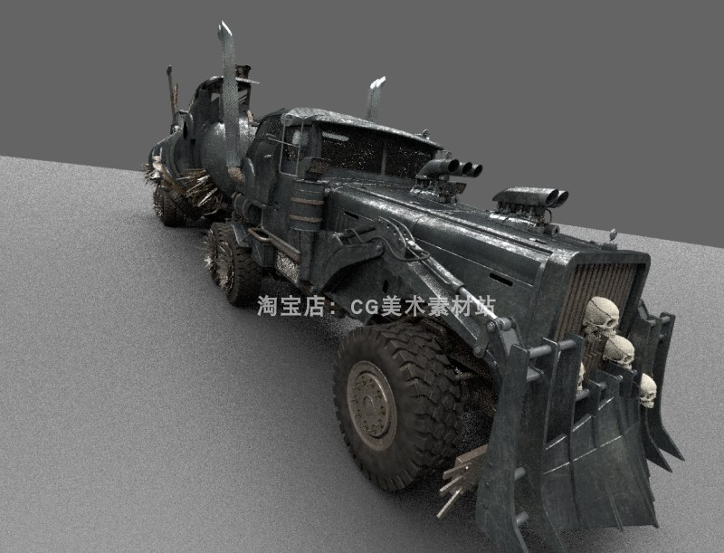图片[4]-Blender疯狂的麦克斯电影道具末日战车油罐车3D模型素材-cg男孩